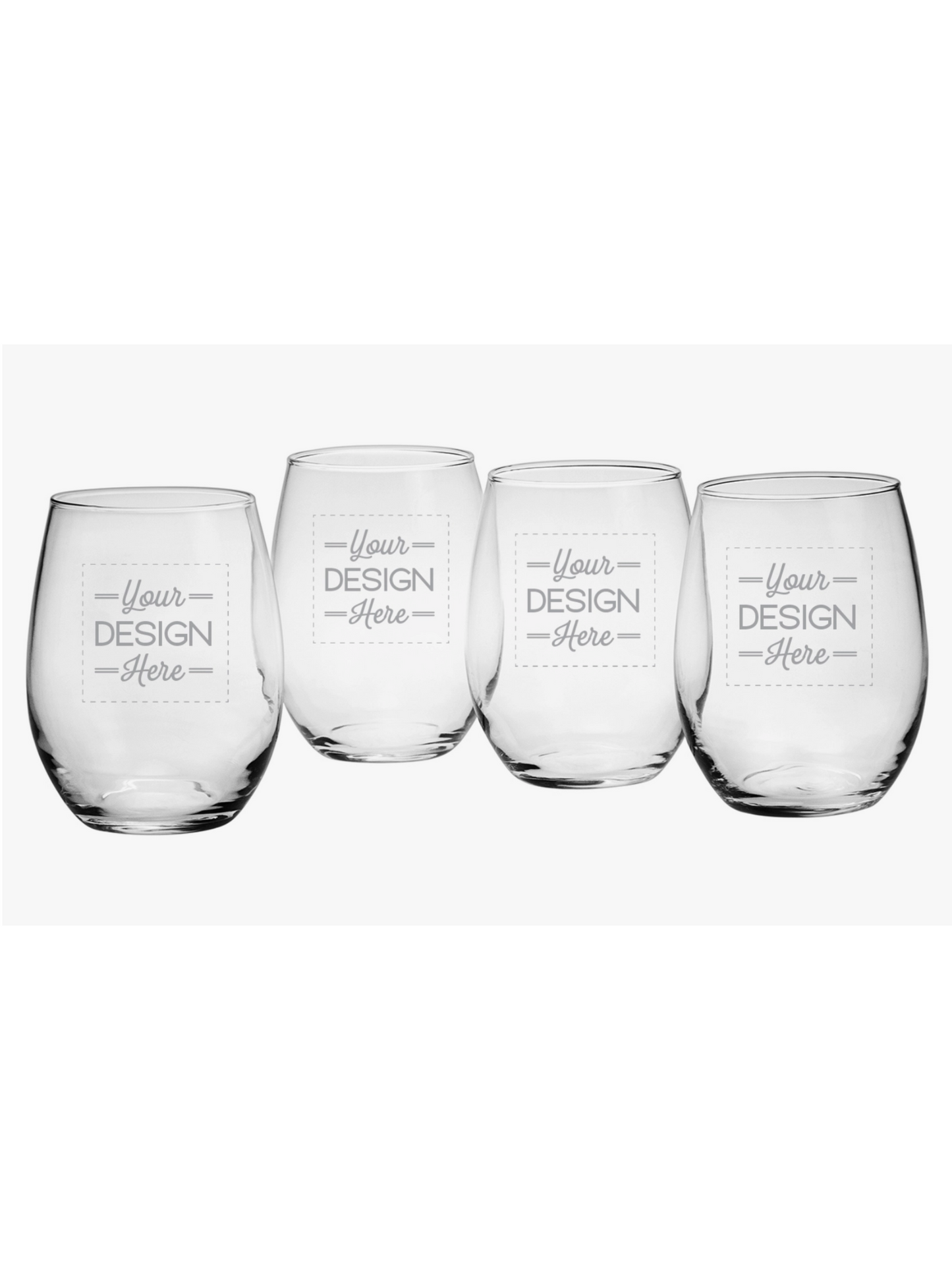 Customizable Stemless Wine Glasses - Set of 4