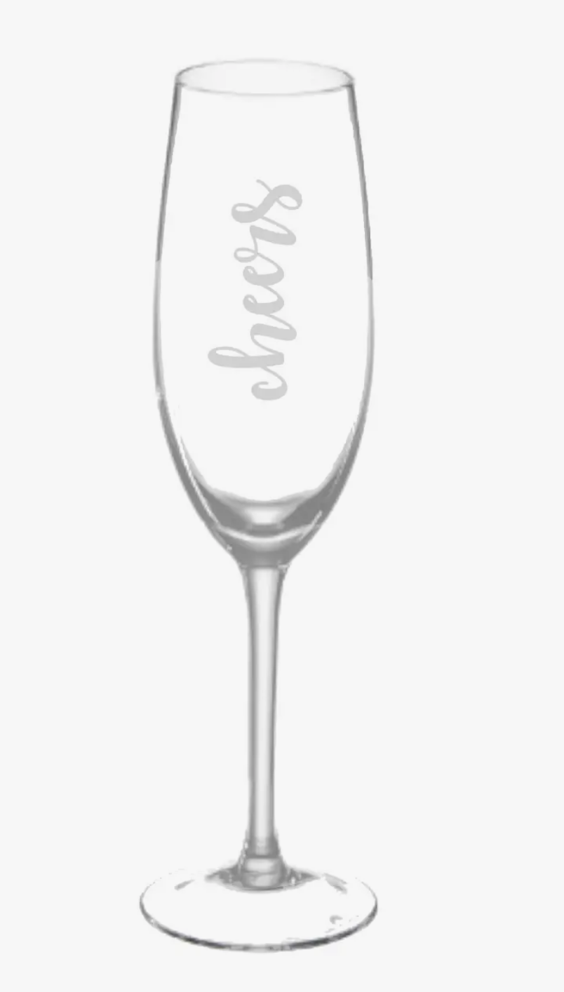 Cheers Champagne Flutes - Set of 2